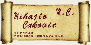 Mihajlo Caković vizit kartica